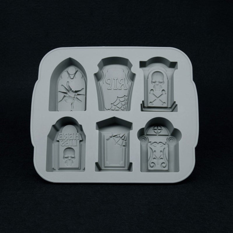 FreeNFond Silicone Ice Cube Trays Halloween RIP Gravestone Mold for Ice, Candy, Cake, Soap - Image 4